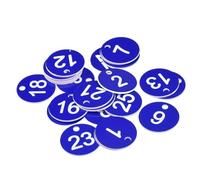 Lot de 25 étiquettes numérotées 1 à, porte-clés, étiquette casier, d'identification gravée for vêtements, vente en direct, décoration, signes numériques pour Hôtels Bureaux(Blue)