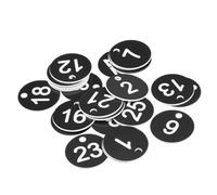 Lot de 25 étiquettes numérotées 1 à, porte-clés, étiquette casier, d'identification gravée for vêtements, vente en direct, décoration, signes numériques pour Hôtels Bureaux(Black)