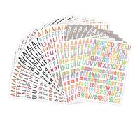 Lot de 25 feuilles de 1,3 cm d'autocollants en forme de lettres minuscules, chiffres et symboles, en vinyle imperméable et auto-adhésif multicolore pour scrapbooking, journal (Aries)