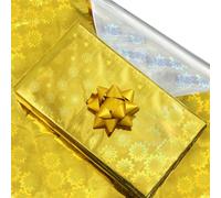 Lot de 25 feuilles de papier cadeau holographique double face doré et argenté pour anniversaire, mariage, fête de Noël, loisirs créatifs, 70 cm x 50 cm