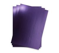 Lot de 25 feuilles de papier métallique Format A4 21 x 29,7 cm - Violet métallisé - Lot de 25 feuilles - Papier brillant 90 g/m² - Dos blanc - Pour invitations, mariages