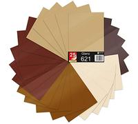 Lot de 25 feuilles DIN A4 - Film pour traceur - 621/631 - Film autocollant - En vinyle - Pour la découpe, le bricolage, les autocollants et l'étiquetage - 29,7 x 21 cm (tons marron mats)