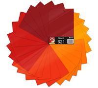 Lot de 25 feuilles DIN A4 - Film pour traceur - 621/631 - Film autocollant - En vinyle - Pour la découpe, le bricolage, les autocollants et l'étiquetage - 29,7 x 21 cm (tons rouges brillants)
