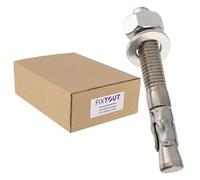 Lot de 25 goujons d'ancrage en acier inox A2 M12 - Diamètre 12 mm - 75 MM