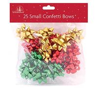 Lot de 25 grands nœuds papillons pour cadeaux de Noël Vert, rouge et or