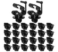 Lot de 25 isolateurs de poteau en T en Z pour poteaux de type T de 3,2 cm et 3,4 cm, isolation de clôture en plastique noir avec support de fil sécurisé pour clôture idéale pour les clôtures agricoles