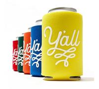Lot de 25 isolateurs Y'all Texas en cinq couleurs - Isolateur de canettes isolantes pour bouteille de bière - Sans odeur