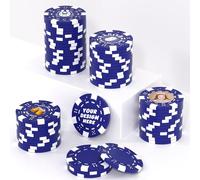 Lot de 25 jetons de poker en argile personnalisés pour 13 couleurs, jetons de poker personnalisés de 40 mm de taille 11,5 g avec logo, image ou texte, jetons de boisson personnalisés pour bar, fête