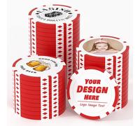 Lot de 25 jetons de poker en argile personnalisés pour 8 couleurs, jetons de poker personnalisés de 40 mm de taille 11,5 g avec logo, image ou texte, jetons de boisson personnalisés pour bar, fête