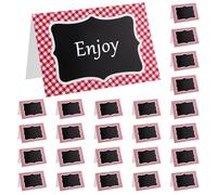 Lot de 25 marque-places vichy rouges pour table de pique-nique, cartes de nom double face, étiquettes pour fête sur le thème italien, numéros de table de mariage, banquets, buffets, tables