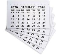 Lot De 25 Mini Blocs De Calendrier 2026 - Calendrier En Papier Blanc Cousu Pour Cadeau Personnalisé - Petit Calendrier De Bureau P