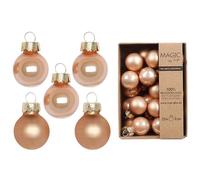 Lot de 25 Mini Boules de Noël en Verre - 2 cm - Mat et Brillant - Décoration pour Sapin - Beige - Golden Sesame