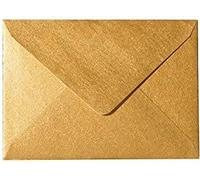 Lot de 25 mini enveloppes dorées métallisées - 6 x 9 cm - Fermeture humide - Pour cartes de vœux, pendentifs et cadeaux pour cartes de visite