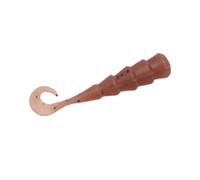 Lot de 25 Mini leurres Souples à Queue bouclée tremblante - Micro-ver de 3,6 cm for Bars, crapets et truites | Pêche en Milieu Sauvage Ultra-Fine(Brown)