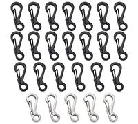 Lot de 25 mini mousquetons métal, boucle à ressort extérieure, mousqueton spécial randonnée pêche