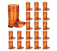 Lot de 25 mini verres à shot réutilisables en forme de botte de cowboy de 28,3 g | Décorations de fête réutilisables pour décorations de fête, enterrement de vie de jeune fille