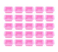 Lot de 25 moules à savon en silicone faits à la main - Multifonctions - Pour fabrication de savon, chocolat, bougie - Rose et violet - 70 x 70 x 20 mm - 90 x (25 rose)