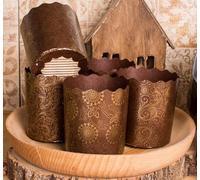 Lot de 25 moules en papier à pain de Pâques de 255,1 g - Motif marron - 9,9 x 8,5 cm (l x H)