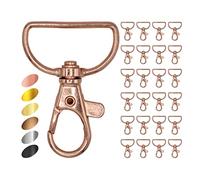Lot de 25 mousquetons porte clef en Doré rose pour macramé