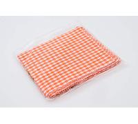 Lot de 25 nappes en Tissu Vichy Orange/Blanc 12x12 cm avec Rubans crème - Décor pour bocaux - Idéal DIY, Cadeaux & confitures Maison - Coton