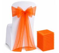Lot de 25 nœuds en organza pour décoration de chaise, mariage, réception, événements, banquets - Orange