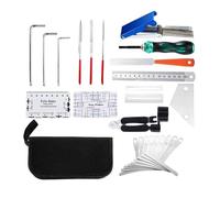 Lot de 25 outils de réparation et d'entretien pour guitare avec règle et jauge Outil de mesure Clé Fichiers Touche Garde Partie Outils de configuration