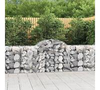 Lot de 25 paniers gabions - 200 x 50 x 80/100 cm - Fer galvanisé - Design arc haut - Jardinière pour jardin extérieur - En métal - Grand, durable