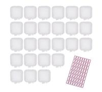 Lot de 25 petites boîtes de rangement en plastique, avec 1 autocollant d'étiquette, boîte de rangement transparente avec couvercle à charnière, boîte de rangement portable, convient pour les petites