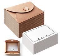 Lot de 25 petites enveloppes avec 25 feuilles de papier vierge, 10,6 x 7,6 cm, avec cartes, papier kraft, enveloppes pour fête d'anniversaire, invitation de remerciement