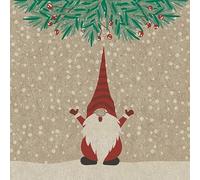 Lot de 25 petites serviettes à cocktail en papier recyclé pour décoration de table Motif Noël joyeux Noël 25 x 25 cm