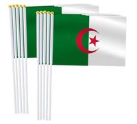 Lot de 25 petits drapeaux algériens à main, mini bâton décoratif algérien