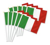 Lot de 25 petits drapeaux italiens à main, mini bannière décorative à main