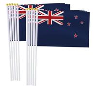 Lot de 25 petits drapeaux néo-zélandais à main, mini bâtons décoratifs miniatures