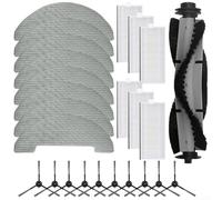 Lot de 25 pièces de rechange pour aspirateurs robot MONSGA MR1 XIEBro/ONSON HR1010 - Comprend 1 brosse principale, 8 serpillères, 10 brosses latérales, 6 filtres HEPA (B)