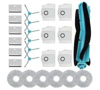 Lot de 25 pièces de rechange pour aspirateurs robots Conga 9590 9990 10090 AI Spin Evolution/Revolution Ultra Power Home - 1 brosse principale, 6 filtres, 6 brosses latérales, 6 sacs à poussière, 6