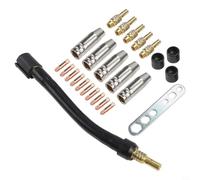 Lot de 25 pièces d'usure de soudage pour lampe torche 15Ak Mb-15, buses à gaz en cuivre, supports de pointe M6 0,8 mm, embouts d'alimentation, isolateurs, col de brûleur pour accessoires de soudage