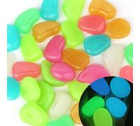 Lot De 25 Pièces Pierre Lumineuse En Résine 4,5 cm Pierres Fluorescentes Pierre Lumineuse Pierre Décorative pour Jardin Galet Lumineux Cailloux Aquarium Résine Cailloux Lumineux Decoratif
