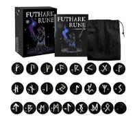 Lot de 25 pierres de rune gravées - Oracle avec sac - Pour divination - Conseils personnels - Décoration d'
