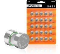 Lot de 25 piles alcalines LR44 1,5 V pour montres, jouets, calculatrices et appareils médicaux, équivalent AG13/A76/357/L1154F, design anti-fuite et sans mercure
