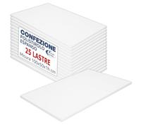 Lot de 25 plaques en polystyrène expansé 100 x 50 x 1 cm isolantes pour emballage et bricolage