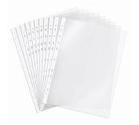 Lot de 25 Pochette Plastique A4 Perforée Transparente pour Classeur, Protege Document A4 en PP Robuste, Pochettes Plastiques Perforées A4 à 11 Trous pour Organisation Bureau et Scolaire