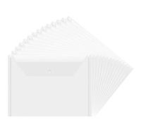 Lot de 25 pochettes A4 en plastique transparent avec bouton-pression pour la maison, le bureau et l'école