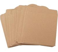 Lot de 25 pochettes de rangement en papier kraft marron pour CD/DVD (dimensions intérieures 13 x 13 cm)