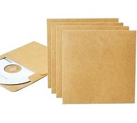 Lot de 25 pochettes de rangement rétro en papier kraft marron pour CD/DVD