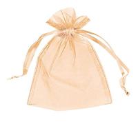Lot de 25 pochettes en organza avec cordon de serrage, 5 cm x 7 cm, pêche