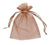 Lot de 25 pochettes en organza avec cordon de serrage, 7 cm x 9 cm, marron