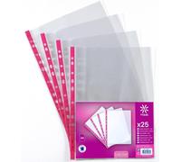 Lot De 25 Pochettes Perforées A4 En Plastique - Bord Renforcée Ros