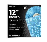 Lot de 25 pochettes transparentes pour disques vinyles - 3 mm d'épaisseur