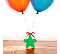 Lot de 25 poids de ballons en plastique doré en forme d'étoile 8 g - Lot de 25 supports de ballons à l'hélium pour décorations de fête, d'événement et d'exposition (vert)