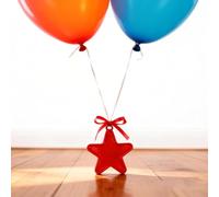 Lot de 25 poids de ballons en plastique doré en forme d'étoile 8 g - Lot de 25 supports de ballons à l'hélium pour décorations de fête, d'événement et d'exposition (rouge)